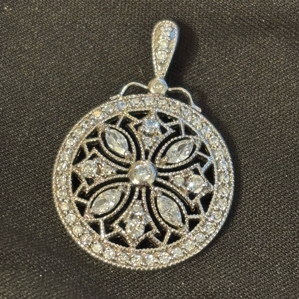 Large Sterling silver CZ Pendant